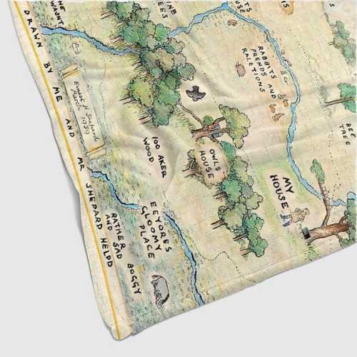Hundred Acre Wood Blanket Fantasy Map Winnie The Pooh Blanket for Kids, Winnie Baby Blanket Winnie Pooh Blanket, Blanket Winnie The Pooh