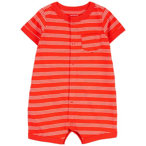 Baby Striped Snap-Up Romper - 3M - Style,Blue/White