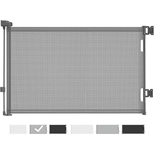 Cumbor Baby Gate Retractable Gates for Stairs, Mesh Dog Gate for The House, Wide Pet Gate 33" Tall, Extends to 55" Wide, Long Child Safety Gates for Doorways, Hallways, Cat Gate Indoor/Outdoor(Gray)