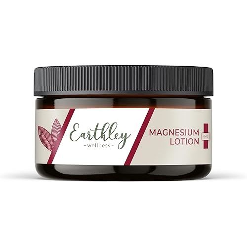 Earthley Wellness, Magnesium Lotion, Shea Butter, Mango Butter, Candelilla Wax, Lavender Scent (6oz, Regular)