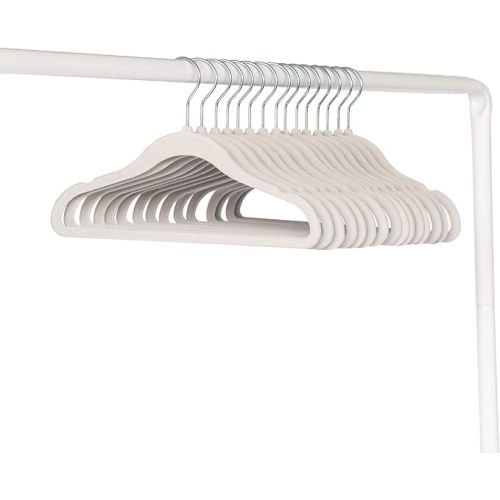3 Sprouts Velvet Baby Hangers - Non-Slip Hanger for Infant, Toddler, Baby Clothes - Closet Kids Hangers with Slim Design, Nordic Colors, Pack of 30 - Gray
