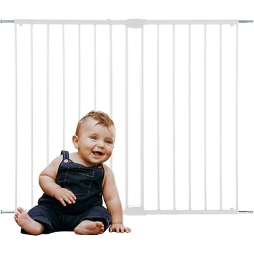 Toddleroo Easy Swing & Lock Baby Gate for Top of Stairs: 31" Tall, White