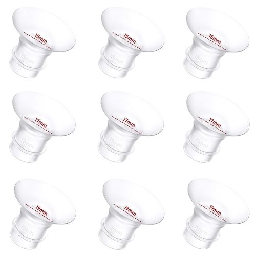 Flange Inserts 9PCS 15/17/19mm*3 Compatible with Momcozy S9/S9pro/S10/S12/S12pro/Spectra/Medela/TSRETE 24mm Breast Pump Shields/Flanges,Reduce 24mm Tunnel Down to Correct Size