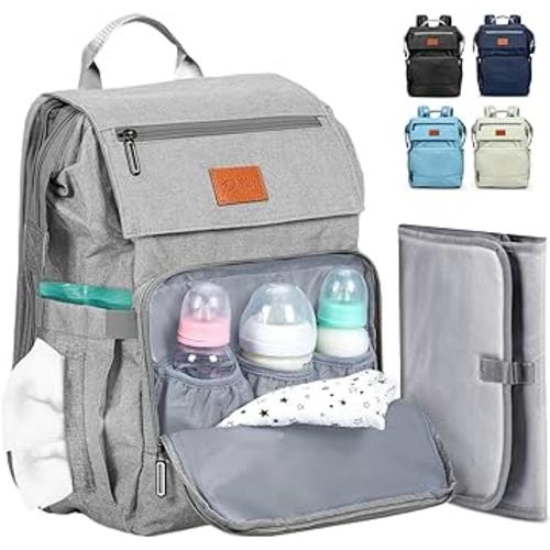 PILLANI Baby Diaper Bag Backpack - Baby Bag for Boys & Girls, Diaper Backpack - Large Travel Diaper Bags w/Changing Pad - Baby Registry Search & Shower Gifts Newborn Essentials & Items for Mom