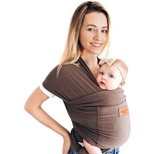 Baby Wrap Carrier - Premium Cotton Sling for Newborns to Toddlers - Hands-Free, Soothing Wrap with Front Pocket for Essentials - One Size Fits All - by Max&So