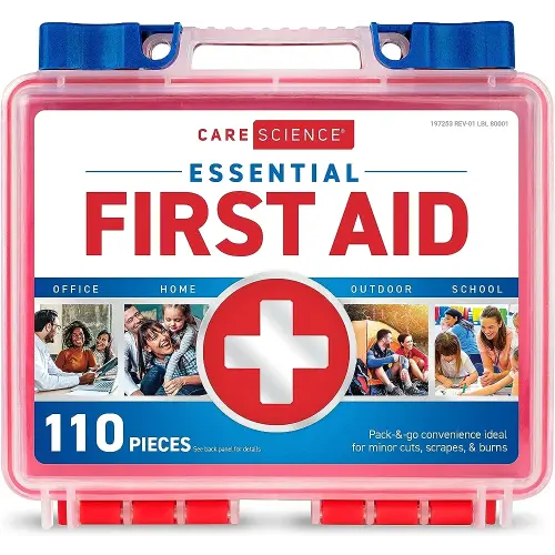 Care Science First Aid Kit, 110 Pieces | Professional Use for Travel, Work, School, Home, Car, Emergency, Survival, Camping, Hiking, and More