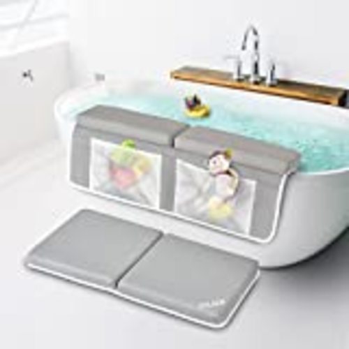 Amazon.com : Bath Kneeler and Elbow Rest Pad, 1.75 inch Extra Thick Baby Bath Kneeling Pad and Elbow Pad for Bathtub. Bath Tub Elbow Pad with Infant Toy and Baby Accessories Organizer, Grey : Baby