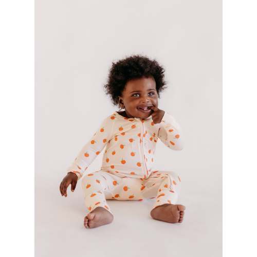 Infant Romper in Peaches