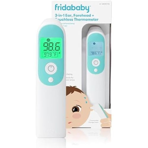 FridaBaby 3-in-1 True Temp Digital Thermometer for Fevers, Babies & Kids (Rectal, Underarm + Oral)