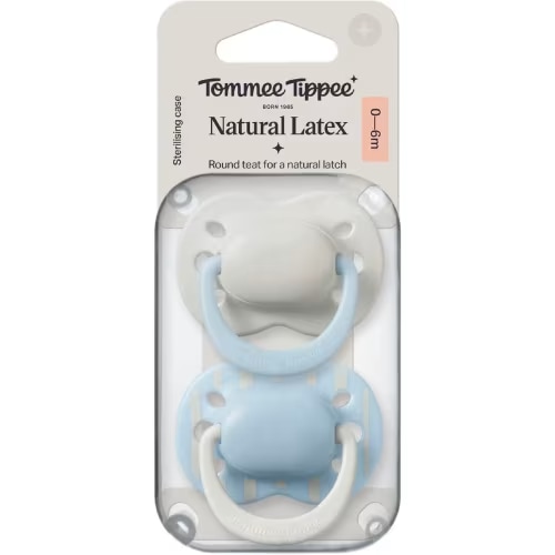 Tommee Tippee Natural Latex Soother 0-6M Assorted 2 pack