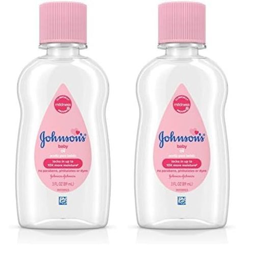 Johnson's Baby Baby Oil, Pure Mineral Oil to Prevent Moisture Loss, Hypoallergenic, Original 3 fl. oz (Pack of 2)