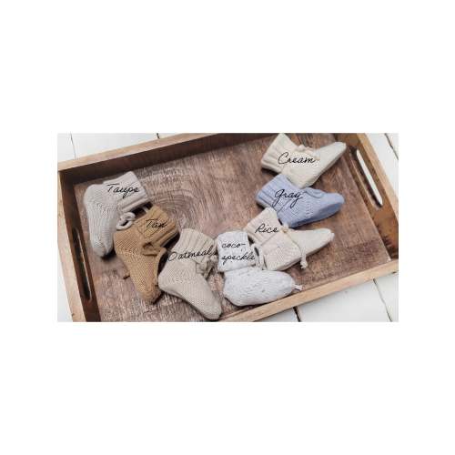 Mali Wear Baby Knit Cotton Booties - Oregano