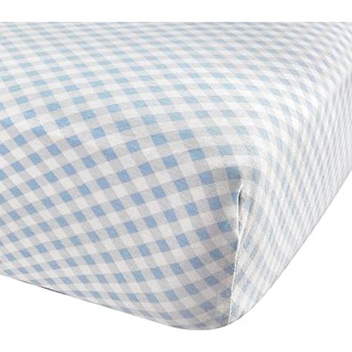 Abstract Cotton Crib Sheets - Fitted Crib Sheet for Standard Crib Mattress - Ultra Soft Crib Sheets for Boys Girls Baby - Universal - Snug Fitted - Cotton - 28"x52" (Blue Checkered)