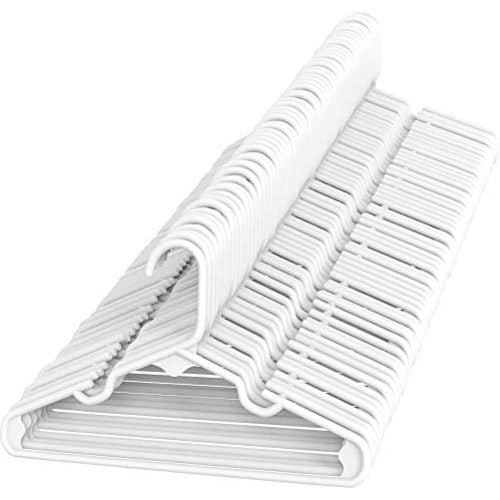 Sharpty Children's Hangers Plastic, Kids Hangers Ideal for Everyday Standard Use, Baby Hangers (Kids 60 Pack) (White)