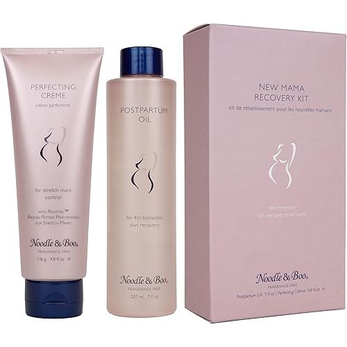 Noodle & Boo New Mama Skin Care and Recovery Kit - Perfecting Crème, Postpartum Oil - 4th Trimester, 11.8 fl. oz.