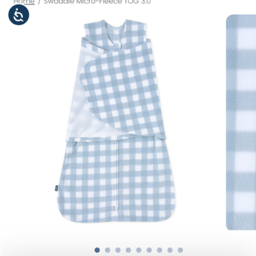 Blue Gingham Micro-Fleece Swaddle Newborn | HALO