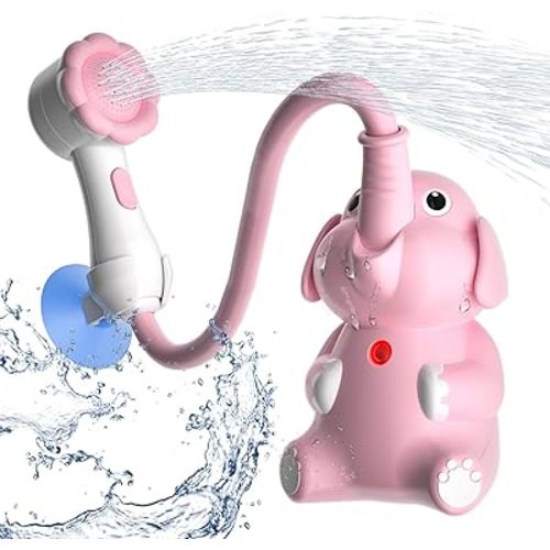 Baby Bath Toys, Bath Toys for Infants 0-12 Months with Shower Head, Baby Shower Head for Bath IPX7 Waterproof USB Rechargeable, Baby Gift for Boys & Girls