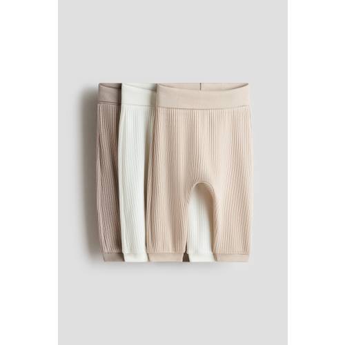 3-PACK RIBBED COTTON PANTS