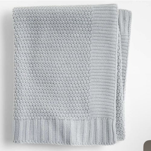 Bubble Knit Mist Blue Baby Stroller Blanket