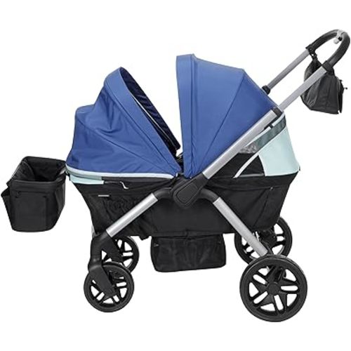 Safety 1st Summit Wagon Stroller for 2 Kids, Baby Wagon Stroller Includes Removable Child Tray, Stroller Wagon with 2 Cup Holders, Wave Runner
