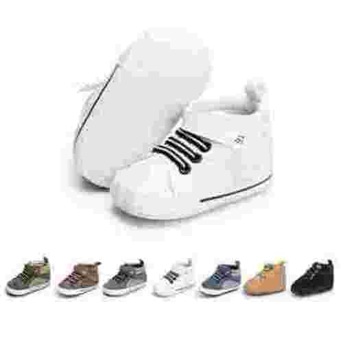 HsdsBebe Baby Boy Slip-Resistant Shoes, Closed Toe White, 3-6 Months