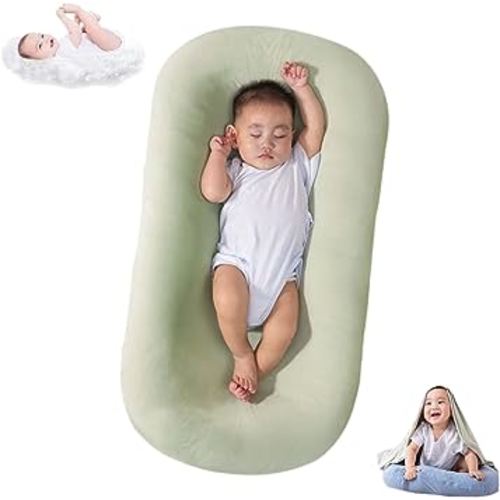 Baby Lounger 0-24 Months, Newborn Lounger Nest, Baby Lounger for Newborn, Soft Organic Cotton Breathable Lounger for Infants (Green)