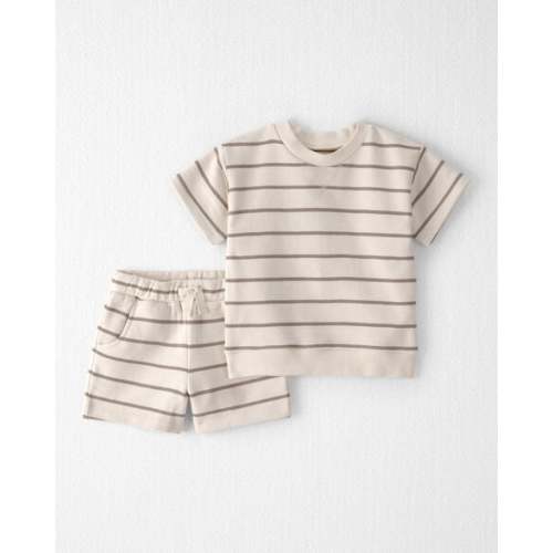 Toddler 2-Piece Organic Cotton Top & Short Set in Stripes - Little Planet | Carter's