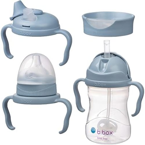 b.Box Bottle to Cup Transition Value Pack, Ocean, 240 ml Capacity (Pack of 4)