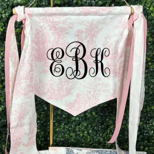 Toile Print Custom Banner with Ribbons - Custom – Handmade by Mackenzie