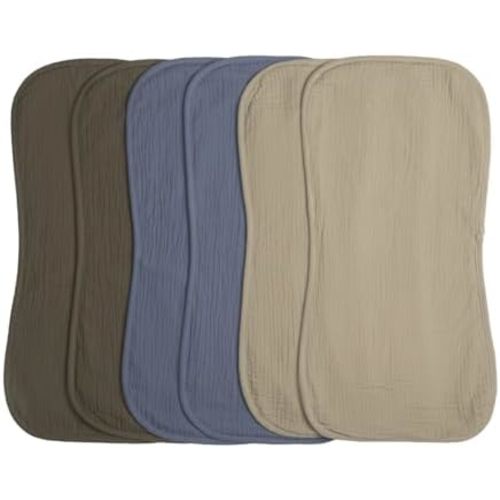 COOROBIN Muslin Burp Cloths 20" x 10",100% Cotton Pack of 6r, Extra Soft and Absorbent,Suitable for both boys and girls