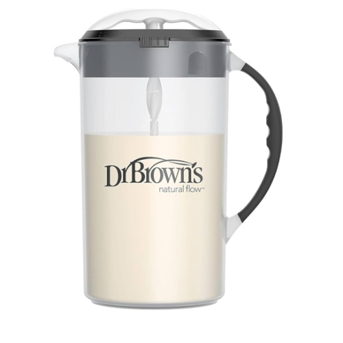 Dr. Brown's Baby Formula Mixing Pitcher with Adjustable Stopper, Locking Lid & No Drip Spout, Black, BPA Free, 36oz, 1 Pack