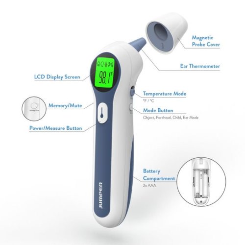 AccuMed Jumper Non-Contact Infrared Thermometer for Forehead (JPD-FR300) FDA Cleared - AccuMed Jumper Non-Contact Infrared Thermometer for Forehead (JPD-FR300) FDA Cleared