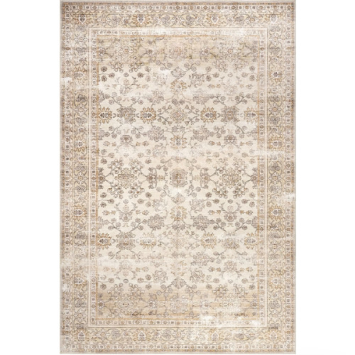 Meena Fading Garden Spill Proof Washable Rug | Beige – Rugs USA
