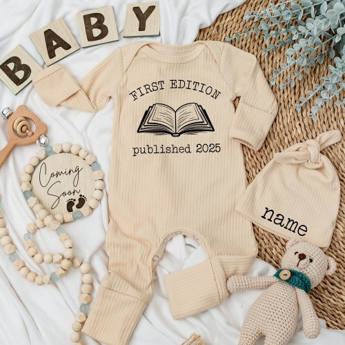 First Edition Published 2025, Vintage Book Baby Bodysuit, Set Baby Outfit, Baby Shower Gift, Baby Announcement, Pregnancy announce