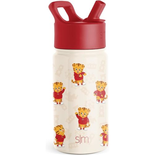 Simple Modern Daniel Tiger Kids Water Bottle with Straw Lid | Reusable Insulated Stainless Steel Cup for Toddlers, School | Summit Collection | 14oz, Daniel Tiger Dances