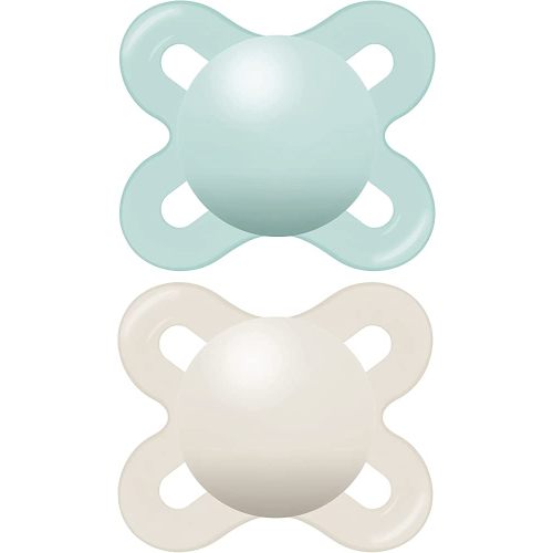 MAM Original Start Matte Newborn Baby Pacifier, Best Pacifier for Breastfed Babies, Sterilizer Case, Unisex, 0-3 Months (Pack of 2)