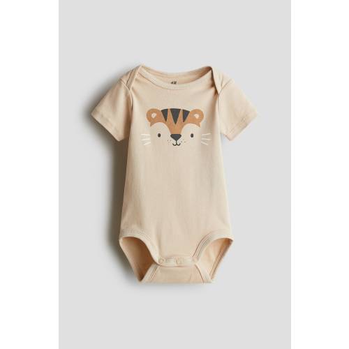 PRINTED BODYSUIT WITH LAP SHOULDERS