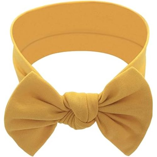 Baby Girl Headbands-Infant,Toddler Cotton Handmade Hairbands with Bows Child Hair Accessories (Mustard)