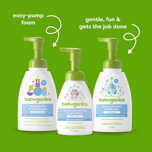 Babyganics Baby Shampoo + Body Wash Pump Bottle, Fragrance Free, 16oz