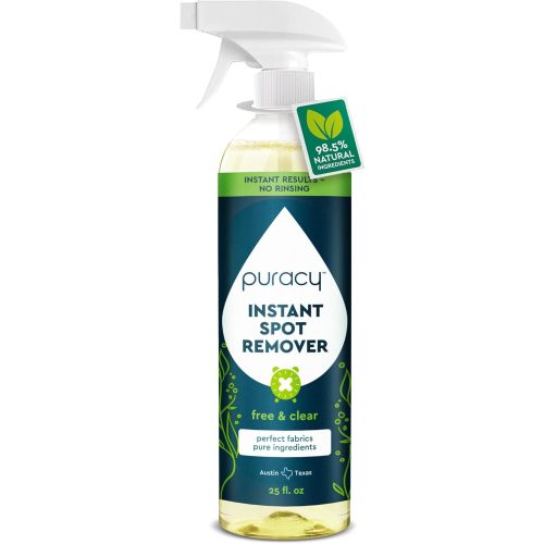 Puracy Instant Spot Remover - Natural Carpet Stain Remover, Plant-Powered Stain Remover Spray, Clothes Stain Remover As Seen on TikTok, Non-Toxic Upholstery Spot Cleaner (Free & Clear, 25 fl oz)