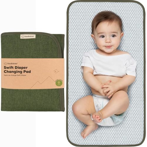 KeaBabies Portable Diaper Changing Pad, Easy Wipe Clean, 25x13(Olive Green)