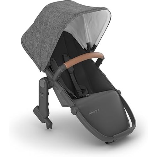 UPPAbaby RumbleSeat V2+ Second Lower Seat/Compatible with Vista V2 and Vista V3 / Adapters, Bumper Bar, Bug Shield Included/Greyson (Charcoal Mélange/Carbon Frame/Saddle Leather)