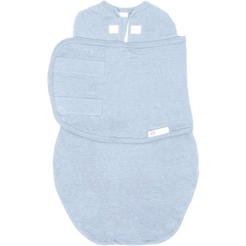 embé 2-Way Starter Baby Swaddle, 6-14 lbs, Newborn Swaddle Sack 0-3 Months, Zip & Velcro Swaddle 0-3 Months Baby Swaddles Wrap, Hip Healthy, Infant Swaddle - Sky