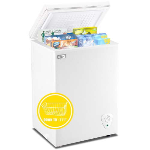 WANAI 3.5 Cu.ft Chest Freezer Small Deep Freeze with 7 Gears Temp Control Office Dorm Kitchen White