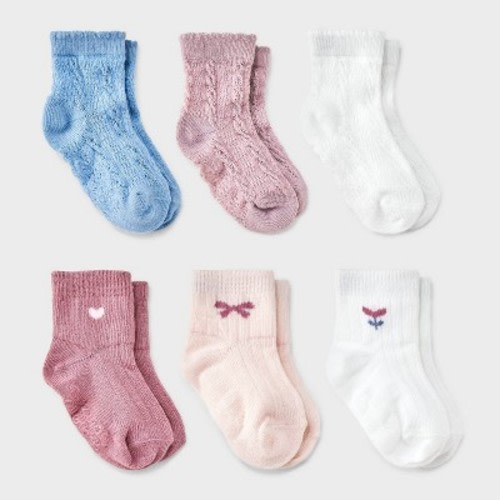 Baby 6pk 'Tulip' Low-Cut Socks - Cat & Jack™ 6-12M