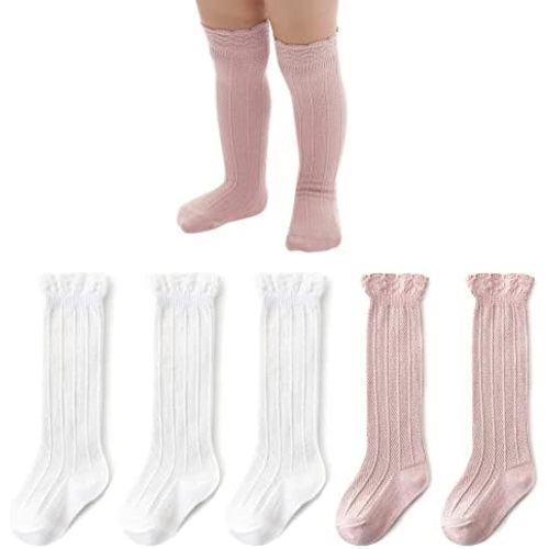 American Trends Baby Knee High Socks Girls Tube Long Socks Boys Newborn Infants Toddlers Ruffled Socks