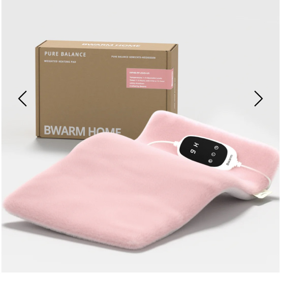 LUXE ROSA Herbal Therapy Weighted Electric Heating Pad for Period Pain, Back & Neck Pain