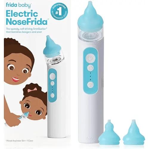 Frida Baby Electric NoseFrida Nasal Aspirator for Baby, Nose Sucker for Baby & Toddler, Upgraded Nasal Aspirator for Congestion + Allergy Relief with 3 Suction Levels, 2 Silicone Tips, USB