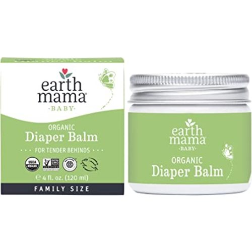 Earth Mama Organic Diaper Balm Economy Family Size | EWG Verified, Gentle Multitasking Cream for Sensitive Skin, 4-Fluid Ounce