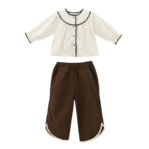 Brown Set with Lace Detail